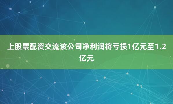 上股票配资交流该公司净利润将亏损1亿元至1.2亿元